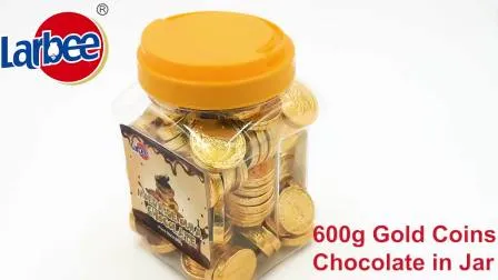 Venda por atacado de moedas de ouro de 500g de chocolate em jarra da Larbee Factory